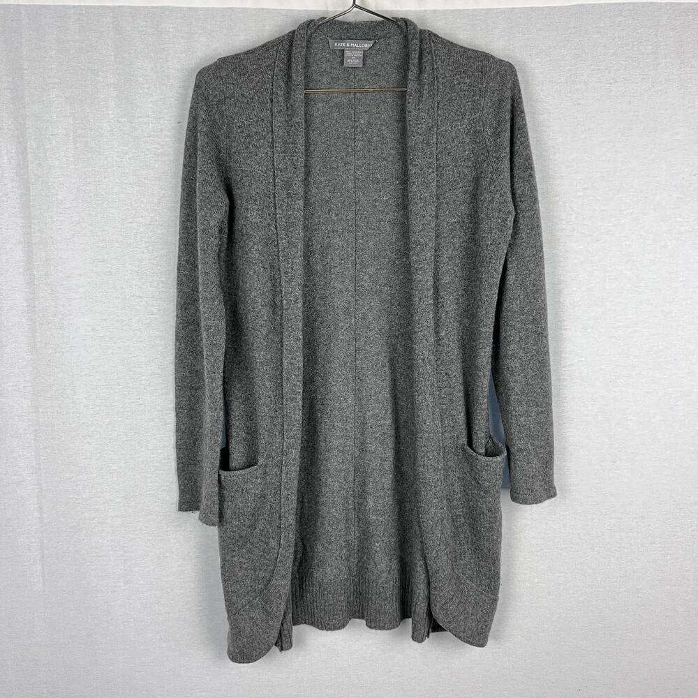 Kate & Mallory Sweater Cashmere Duster Cardigan Gray Quiet Luxury Minimalist
